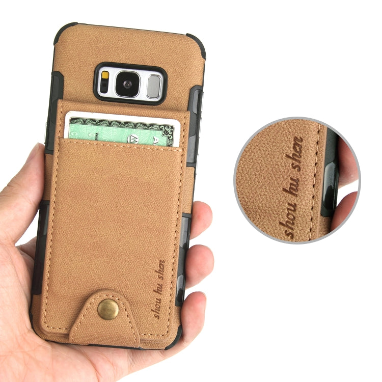 For Galaxy S8 Cloth Texture + TPU Shockproof Protective Case with Vertical Flip Card Slots