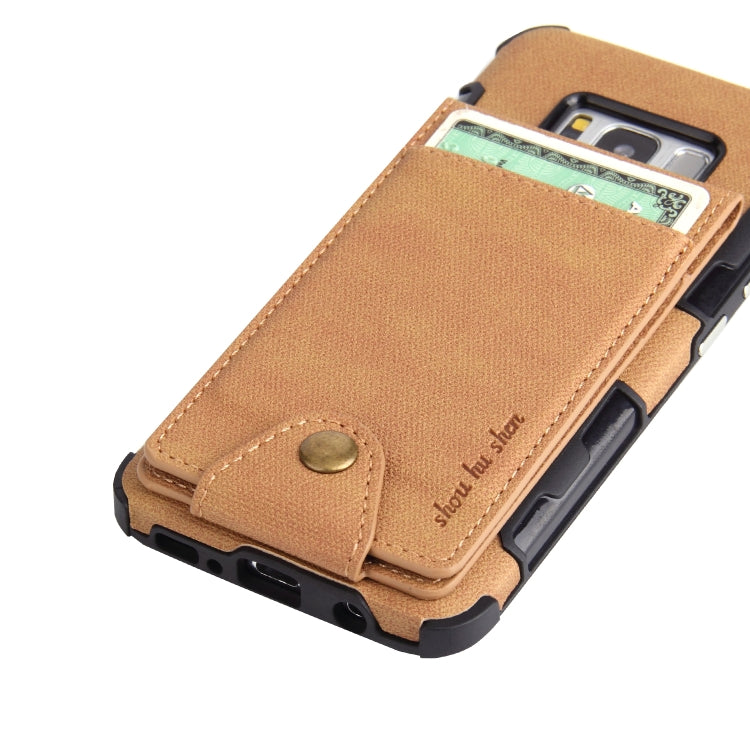 For Galaxy S8 Cloth Texture + TPU Shockproof Protective Case with Vertical Flip Card Slots