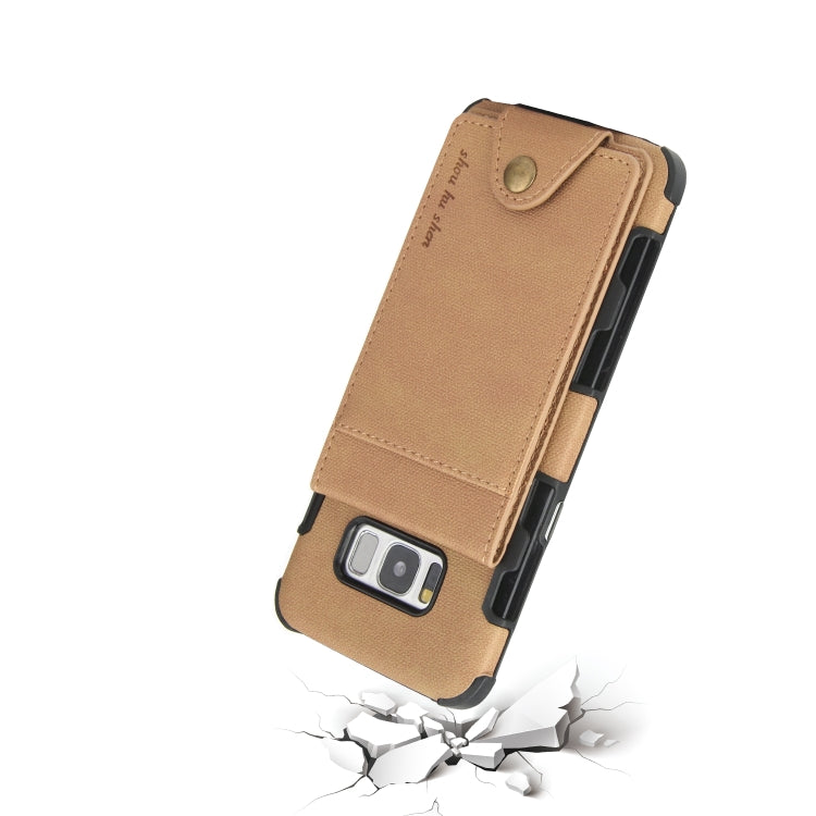 For Galaxy S8 Cloth Texture + TPU Shockproof Protective Case with Vertical Flip Card Slots