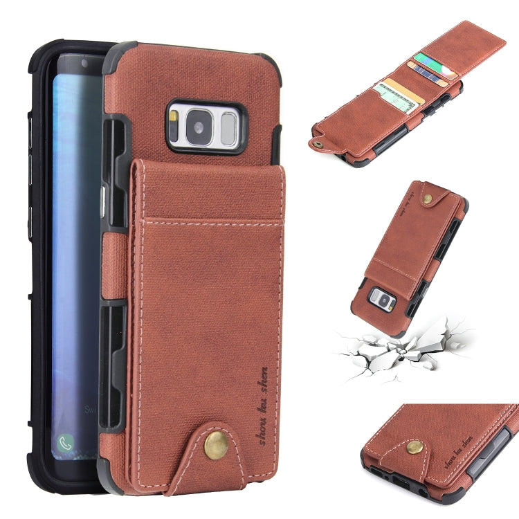 For Galaxy S8 Cloth Texture + TPU Shockproof Protective Case with Vertical Flip Card Slots