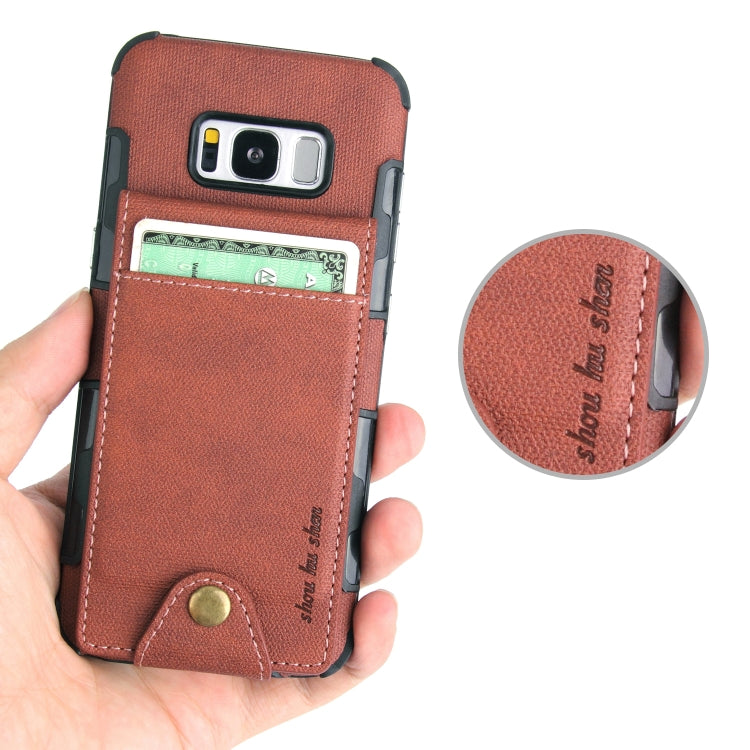For Galaxy S8 Cloth Texture + TPU Shockproof Protective Case with Vertical Flip Card Slots