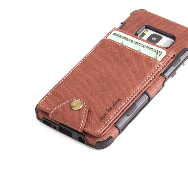 For Galaxy S8 Cloth Texture + TPU Shockproof Protective Case with Vertical Flip Card Slots