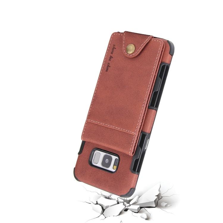 For Galaxy S8 Cloth Texture + TPU Shockproof Protective Case with Vertical Flip Card Slots
