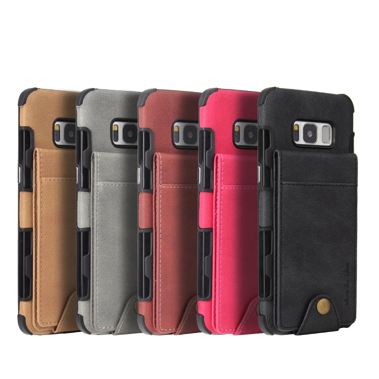 For Galaxy S8 Cloth Texture + TPU Shockproof Protective Case with Vertical Flip Card Slots