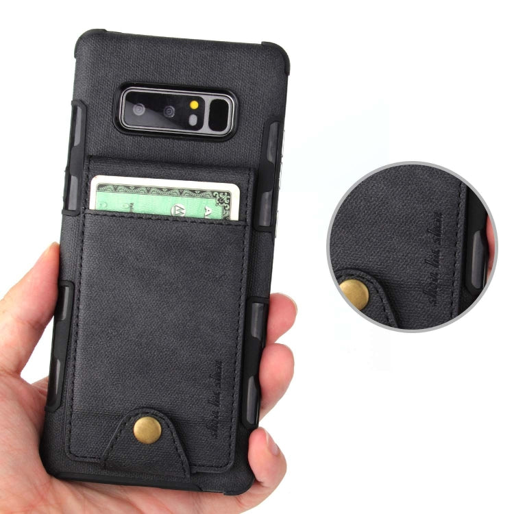 For Galaxy Note 8 Cloth Texture + TPU Shockproof Protective Case with Vertical Flip Card Slots