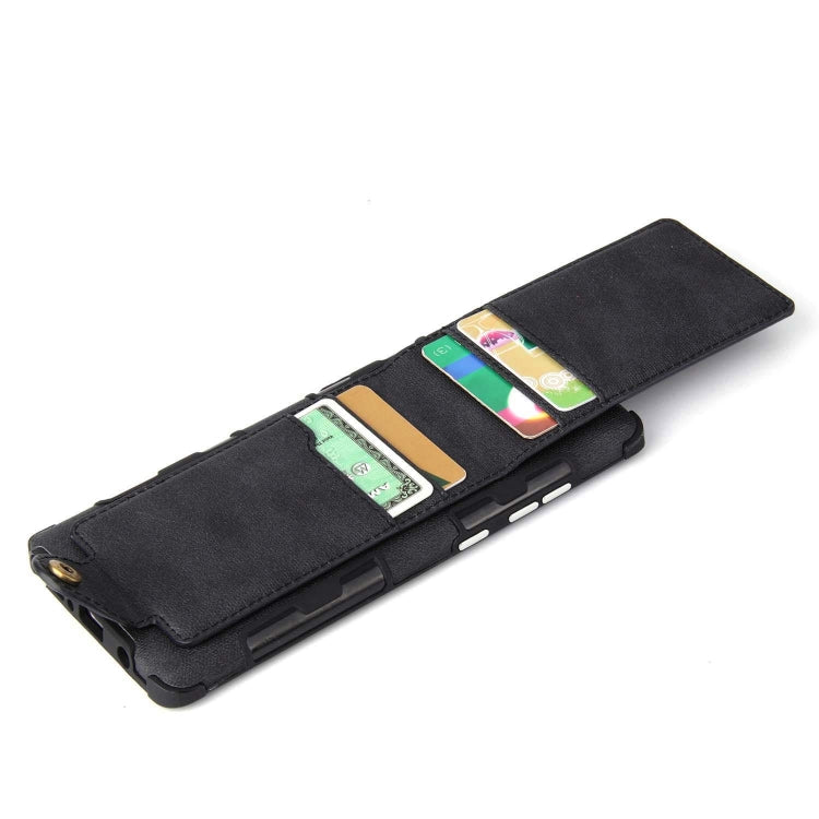 For Galaxy Note 8 Cloth Texture + TPU Shockproof Protective Case with Vertical Flip Card Slots