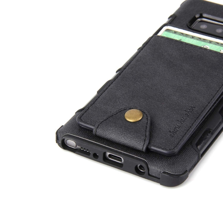 For Galaxy Note 8 Cloth Texture + TPU Shockproof Protective Case with Vertical Flip Card Slots