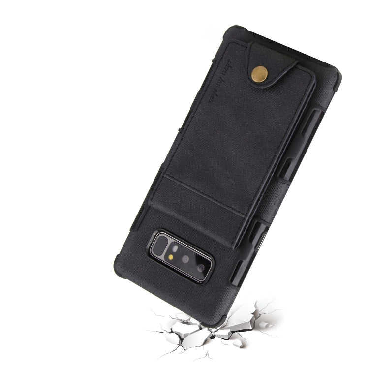For Galaxy Note 8 Cloth Texture + TPU Shockproof Protective Case with Vertical Flip Card Slots