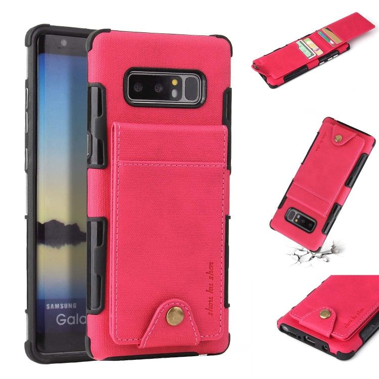 For Galaxy Note 8 Cloth Texture + TPU Shockproof Protective Case with Vertical Flip Card Slots