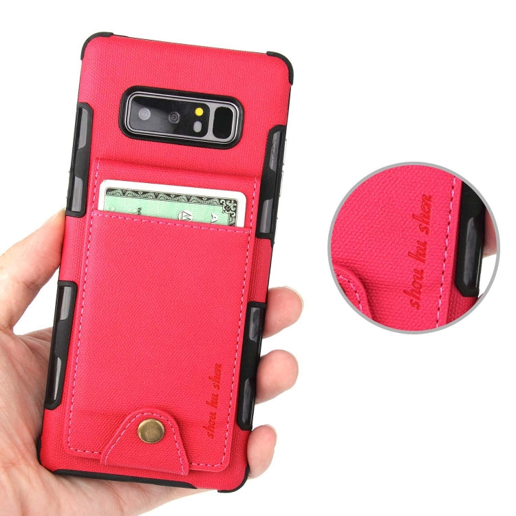 For Galaxy Note 8 Cloth Texture + TPU Shockproof Protective Case with Vertical Flip Card Slots