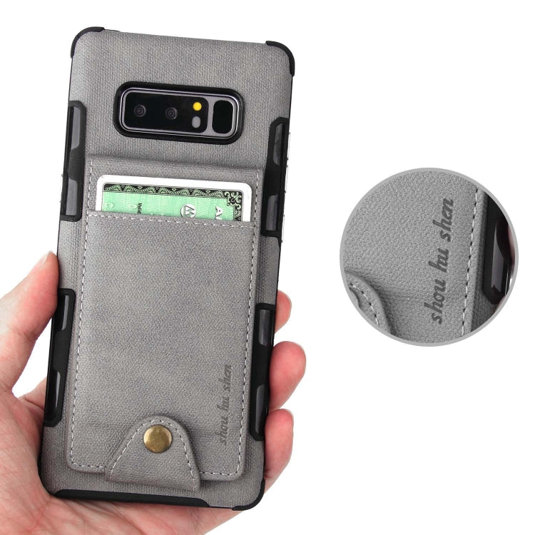 For Galaxy Note 8 Cloth Texture + TPU Shockproof Protective Case with Vertical Flip Card Slots