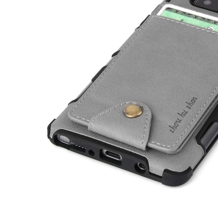 For Galaxy Note 8 Cloth Texture + TPU Shockproof Protective Case with Vertical Flip Card Slots