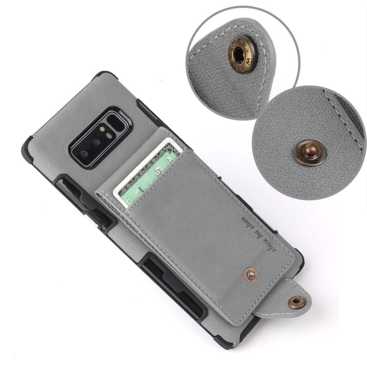 For Galaxy Note 8 Cloth Texture + TPU Shockproof Protective Case with Vertical Flip Card Slots
