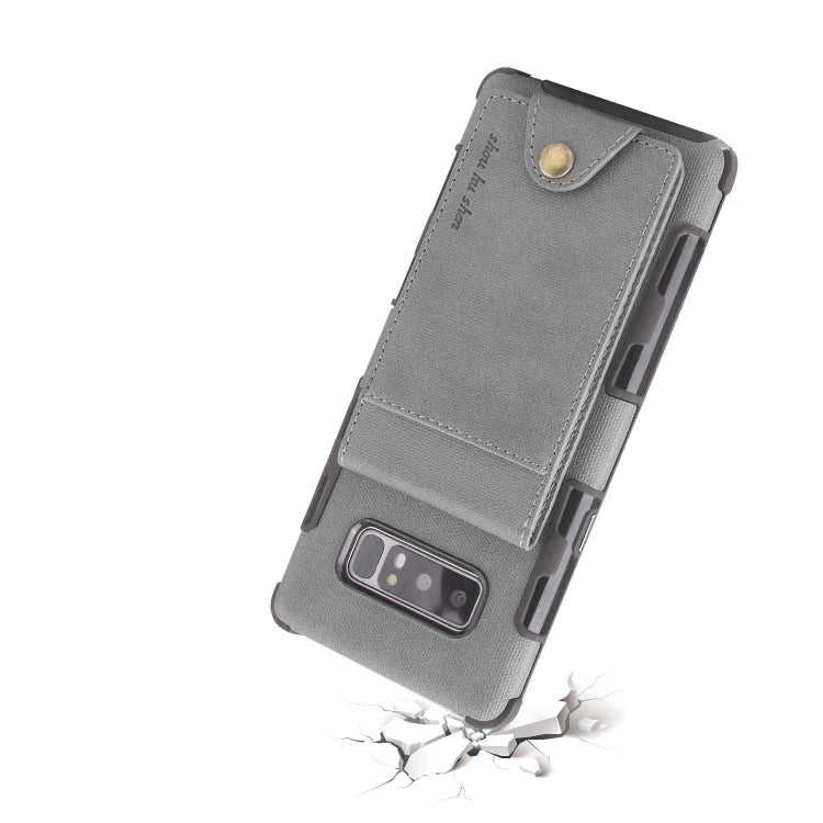 For Galaxy Note 8 Cloth Texture + TPU Shockproof Protective Case with Vertical Flip Card Slots