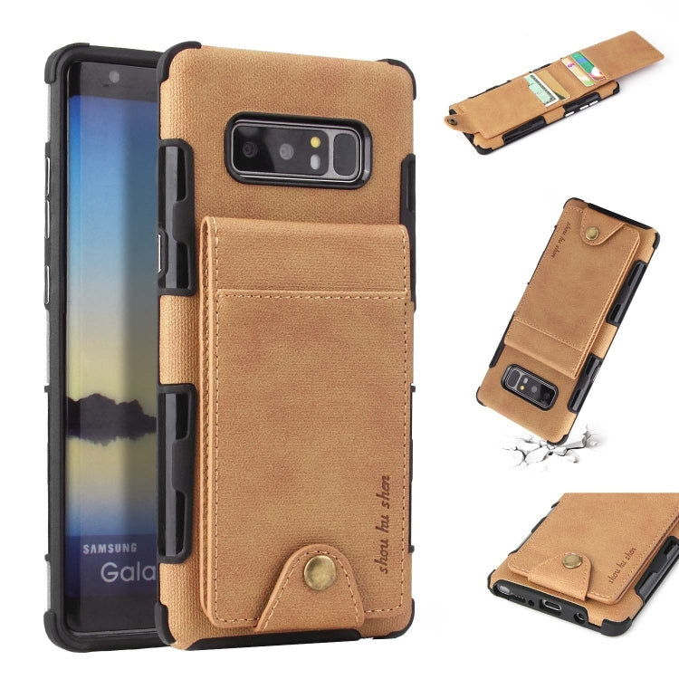 For Galaxy Note 8 Cloth Texture + TPU Shockproof Protective Case with Vertical Flip Card Slots