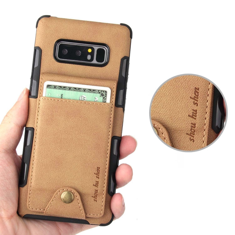 For Galaxy Note 8 Cloth Texture + TPU Shockproof Protective Case with Vertical Flip Card Slots