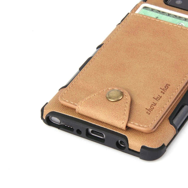 For Galaxy Note 8 Cloth Texture + TPU Shockproof Protective Case with Vertical Flip Card Slots