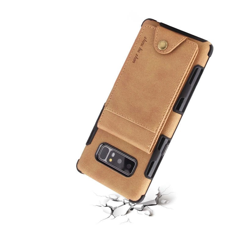 For Galaxy Note 8 Cloth Texture + TPU Shockproof Protective Case with Vertical Flip Card Slots