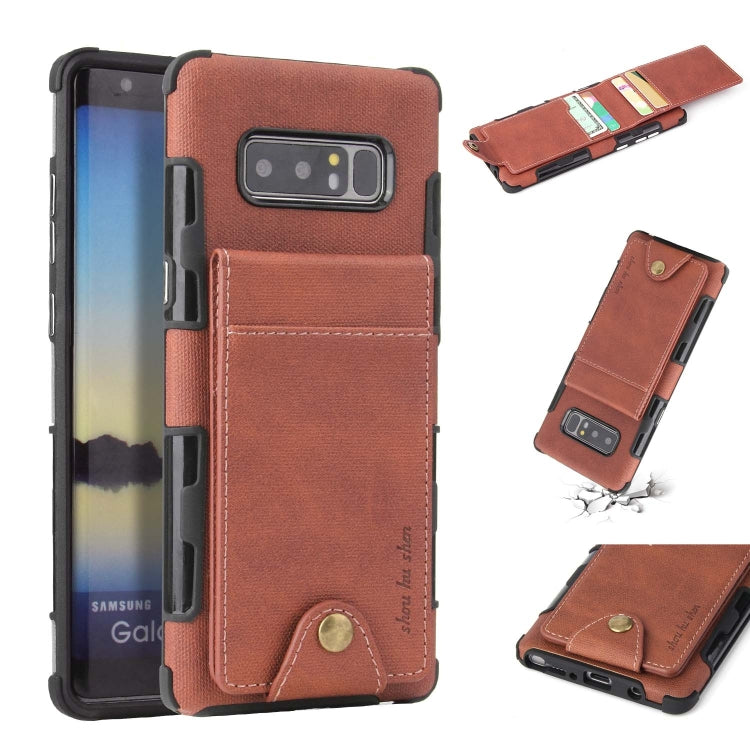 For Galaxy Note 8 Cloth Texture + TPU Shockproof Protective Case with Vertical Flip Card Slots