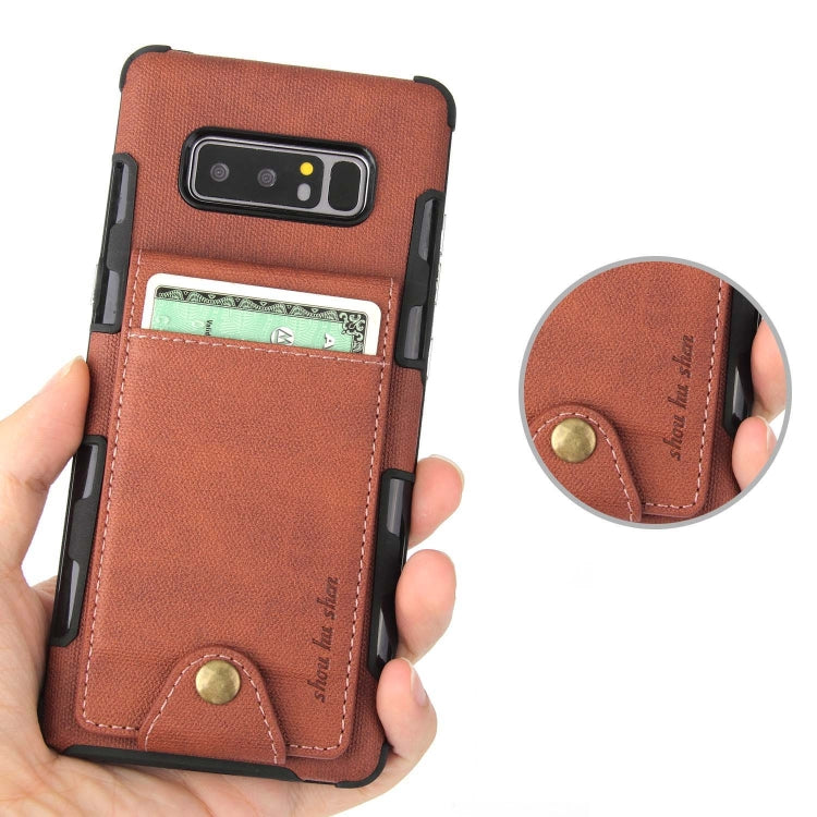 For Galaxy Note 8 Cloth Texture + TPU Shockproof Protective Case with Vertical Flip Card Slots
