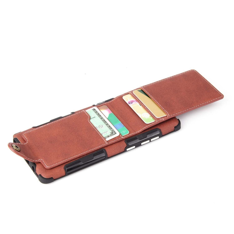 For Galaxy Note 8 Cloth Texture + TPU Shockproof Protective Case with Vertical Flip Card Slots