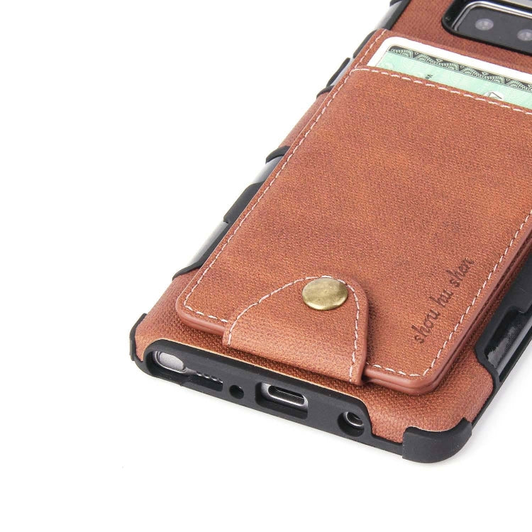 For Galaxy Note 8 Cloth Texture + TPU Shockproof Protective Case with Vertical Flip Card Slots