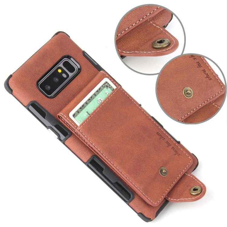 For Galaxy Note 8 Cloth Texture + TPU Shockproof Protective Case with Vertical Flip Card Slots