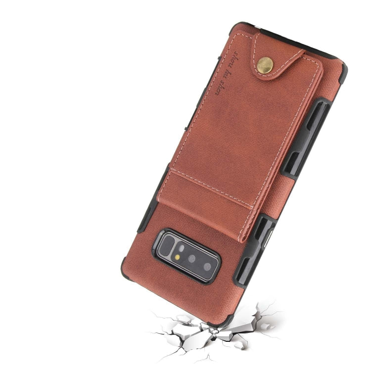 For Galaxy Note 8 Cloth Texture + TPU Shockproof Protective Case with Vertical Flip Card Slots