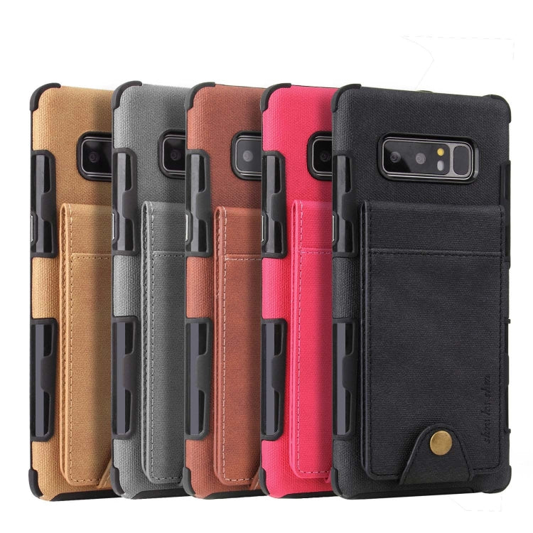 For Galaxy Note 8 Cloth Texture + TPU Shockproof Protective Case with Vertical Flip Card Slots