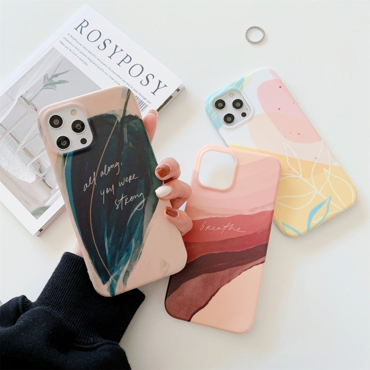 For iPhone 11 Watercolor Painting Series Half Coverage IMD Workmanship Protective Case