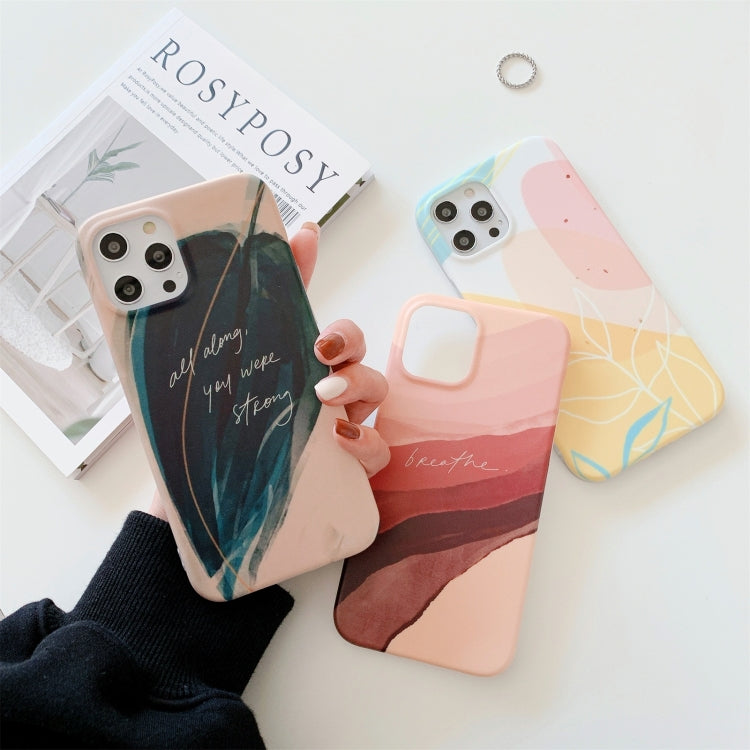 For iPhone 12 / 12 Pro Watercolor Painting Series Half Coverage IMD Workmanship Protective Case