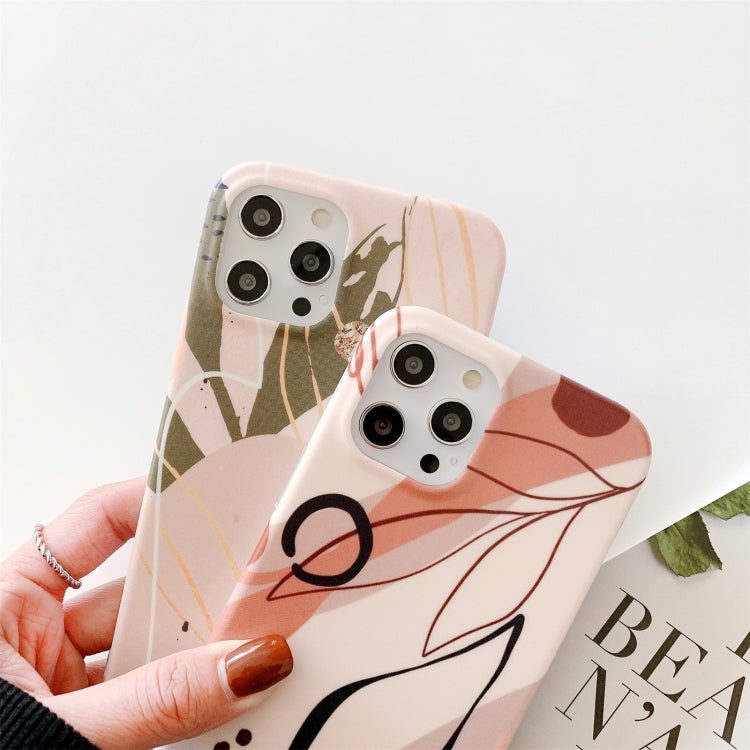 For iPhone 12 Pro Max Watercolor Painting Series Half Coverage IMD Workmanship Protective Case