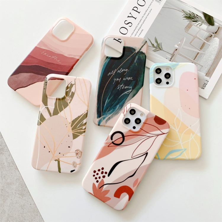 For iPhone 12 Pro Max Watercolor Painting Series Half Coverage IMD Workmanship Protective Case