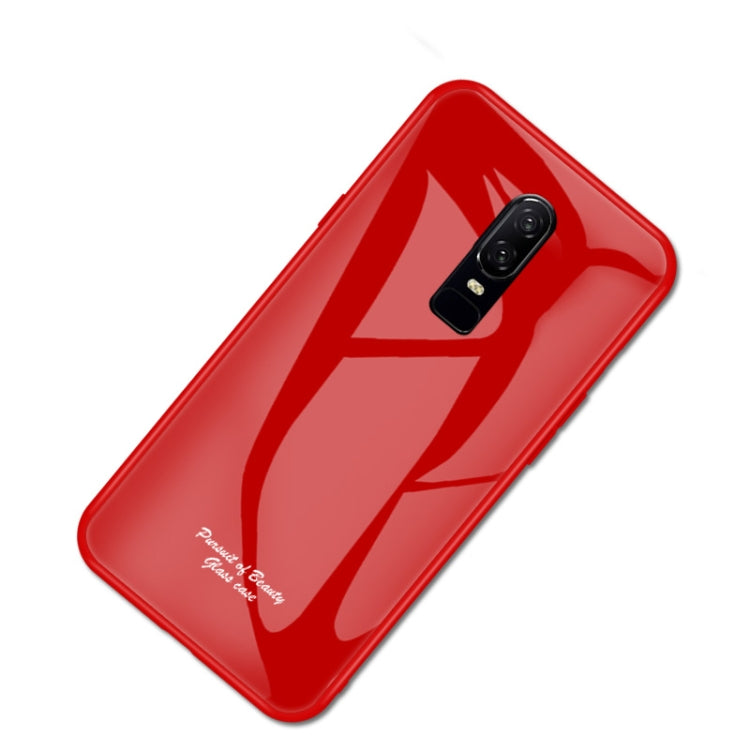 For OnePlus 6 Macaron Glass + TPU Case