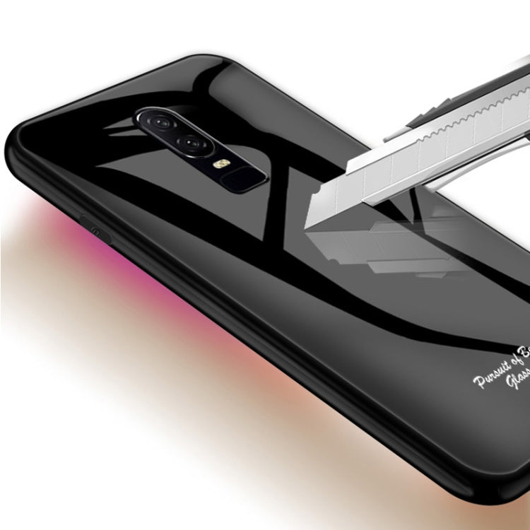 For OnePlus 6 Macaron Glass + TPU Case