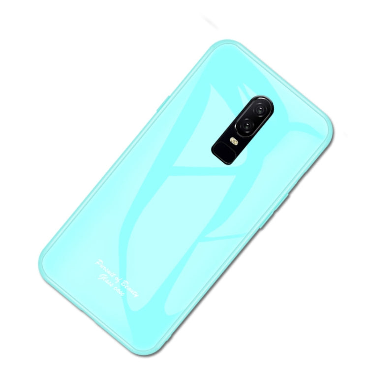 For OnePlus 6 Macaron Glass + TPU Case