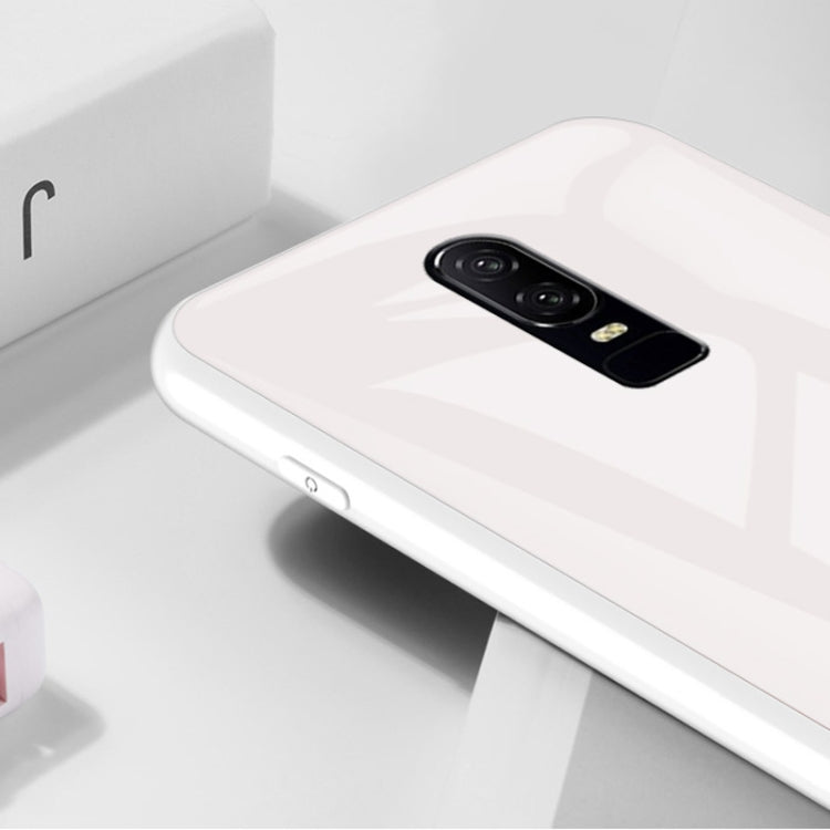 For OnePlus 6 Macaron Glass + TPU Case