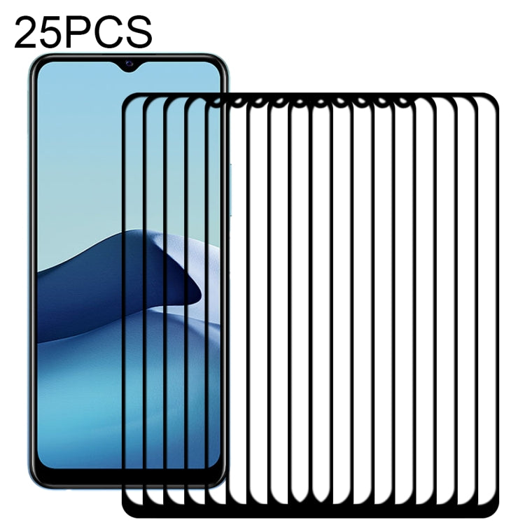 For vivo Y20s 25 PCS Full Glue Full Screen Tempered Glass Film