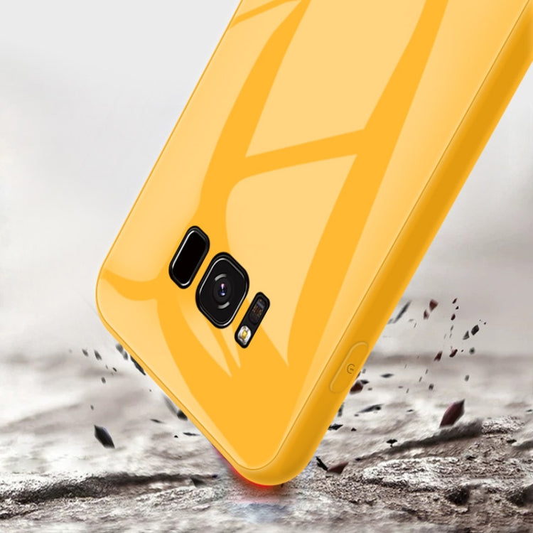 For Galaxy S8 Macaron Glass + TPU Case