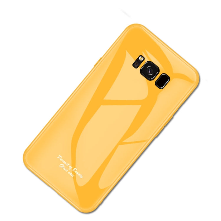 For Galaxy S8 Macaron Glass + TPU Case