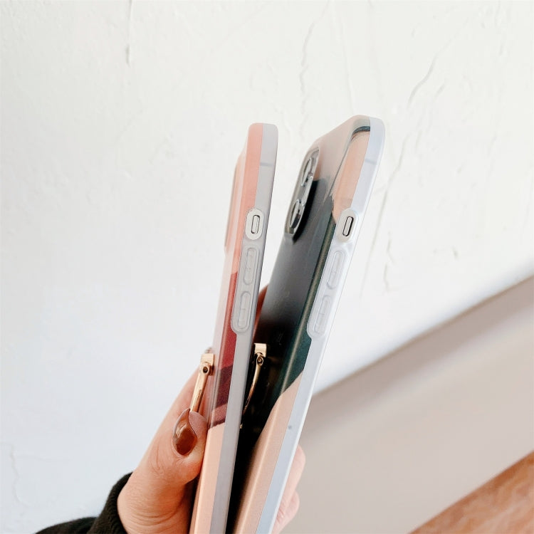 For iPhone 11 Pro Watercolor Painting Series Half Coverage IMD Workmanship Protective Case with Ring Holder