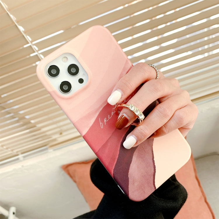 For iPhone 11 Pro Max Watercolor Painting Series Half Coverage IMD Workmanship Protective Case with Ring Holder