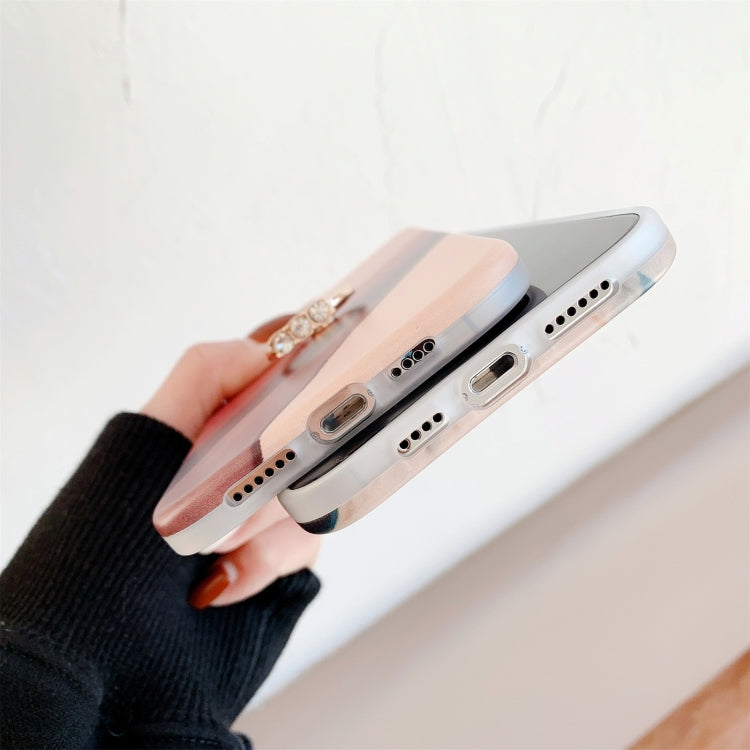 For iPhone 12 / 12 Pro Watercolor Painting Series Half Coverage IMD Workmanship Protective Case with Ring Holder