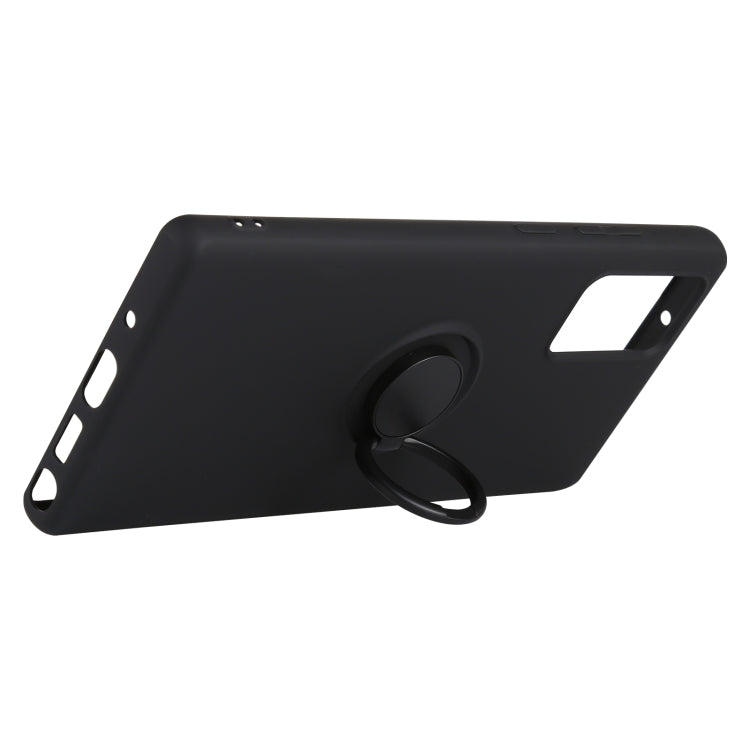 For Samsung Galaxy S20 FE Solid Color Liquid Silicone Shockproof Full Coverage Protective Case with Ring Holder