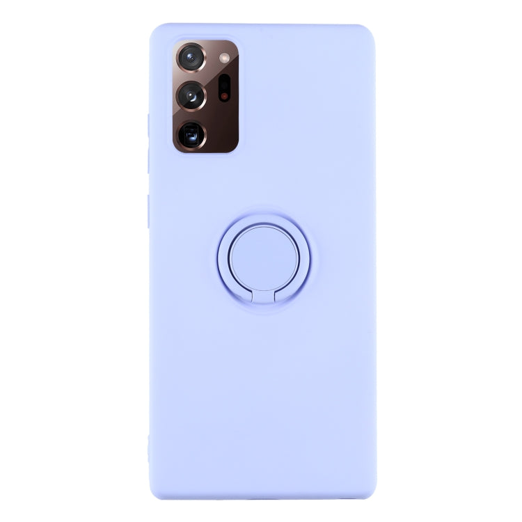 For Samsung Galaxy S20 FE Solid Color Liquid Silicone Shockproof Full Coverage Protective Case with Ring Holder