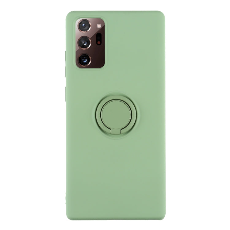For Samsung Galaxy S20 FE Solid Color Liquid Silicone Shockproof Full Coverage Protective Case with Ring Holder