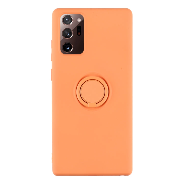 For Samsung Galaxy S20 FE Solid Color Liquid Silicone Shockproof Full Coverage Protective Case with Ring Holder