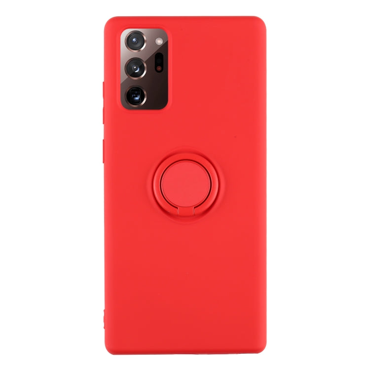 For Samsung Galaxy S20 FE Solid Color Liquid Silicone Shockproof Full Coverage Protective Case with Ring Holder