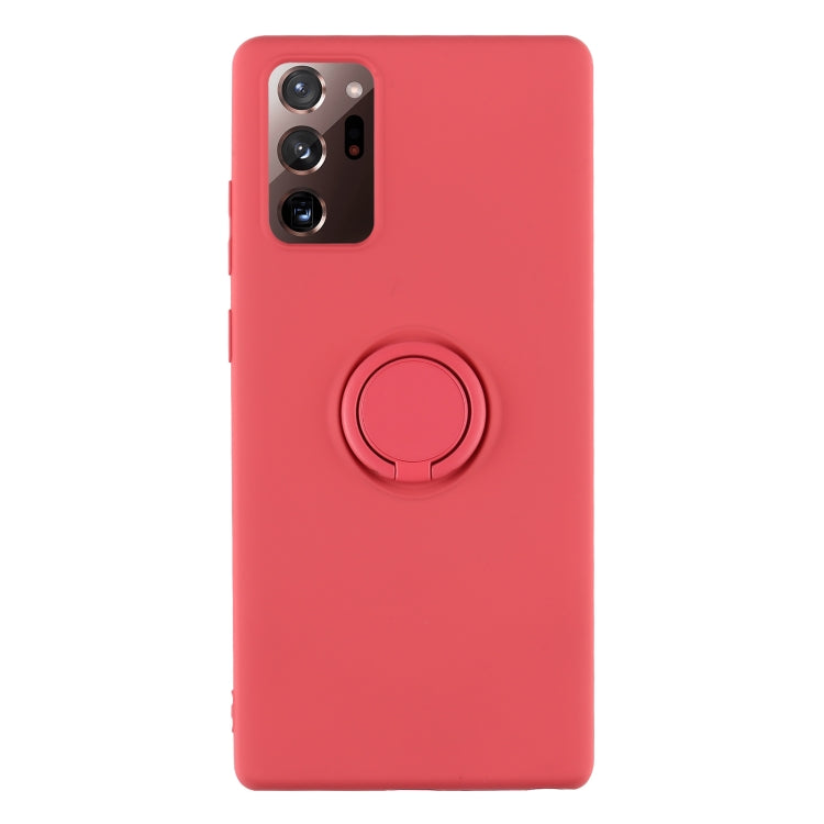 For Samsung Galaxy S20 FE Solid Color Liquid Silicone Shockproof Full Coverage Protective Case with Ring Holder