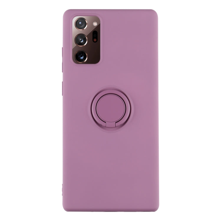For Samsung Galaxy S20 FE Solid Color Liquid Silicone Shockproof Full Coverage Protective Case with Ring Holder